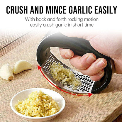 Heavy-duty Garlic Press Tool With Spoon Set (2 Pc Set)