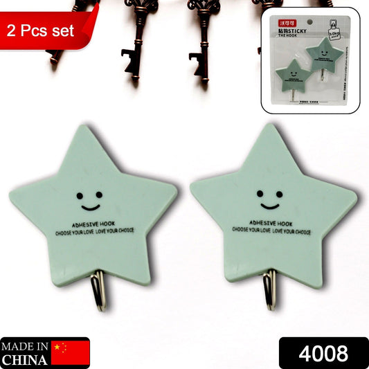 Wukusy 4008 multipurpose self-adhesive wall hook on a bathroom wall, ideal for holding household items and kitchen accessories.