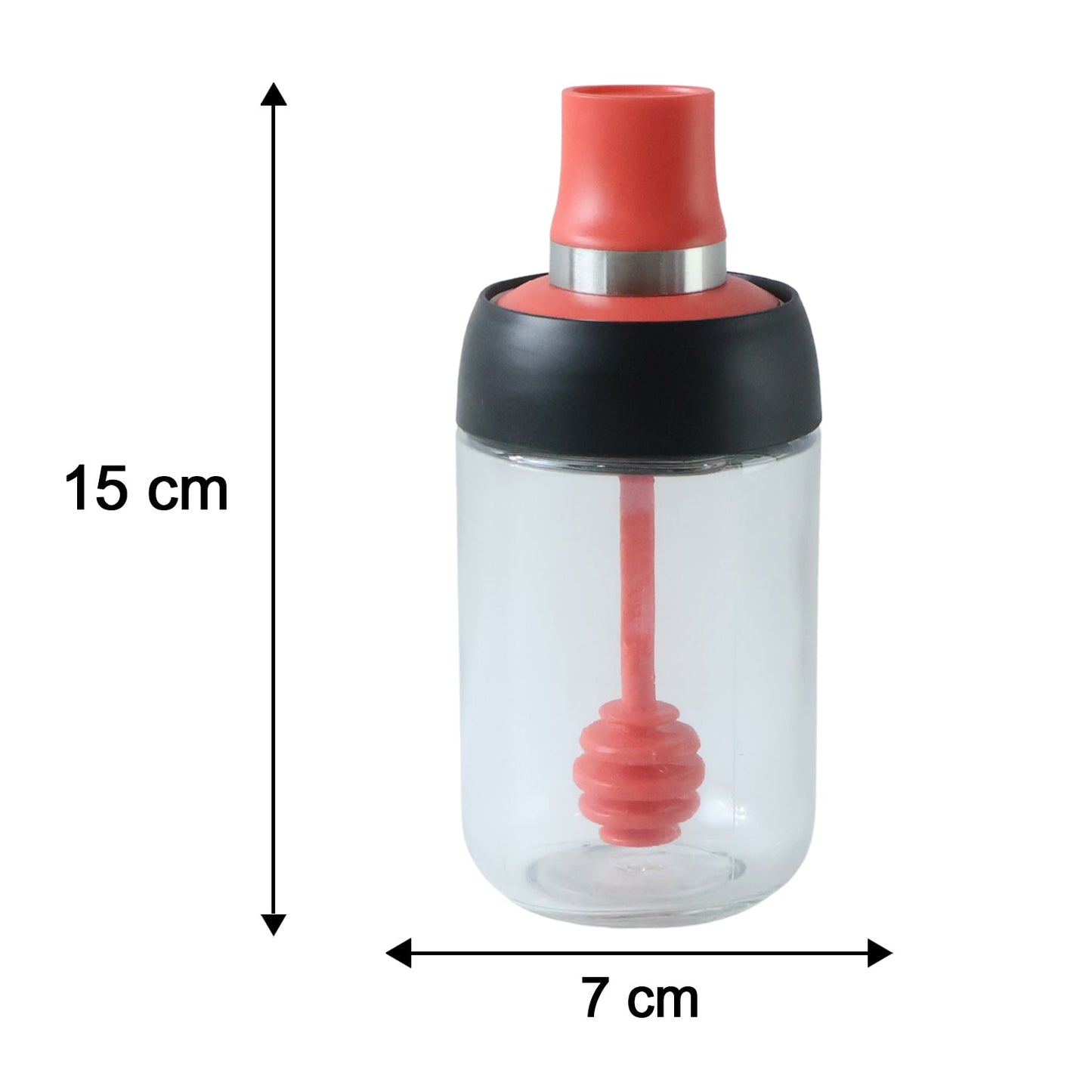 250 Ml Glass Honey Dispenser Bottle With Dipper For Kitchen And Dining Use (1 Pc)