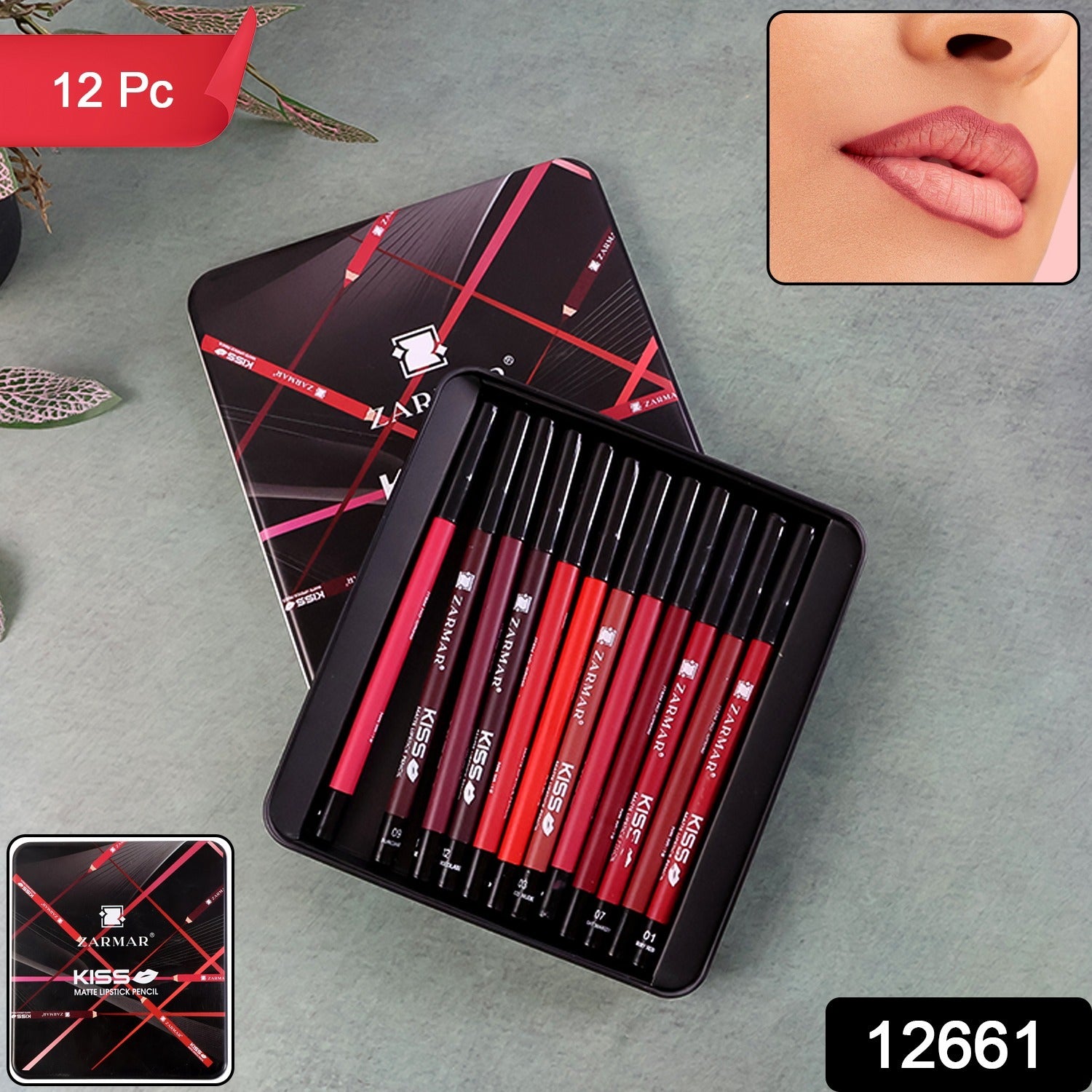 Matte Lipstick Pencil (Set Of 12 Pc)