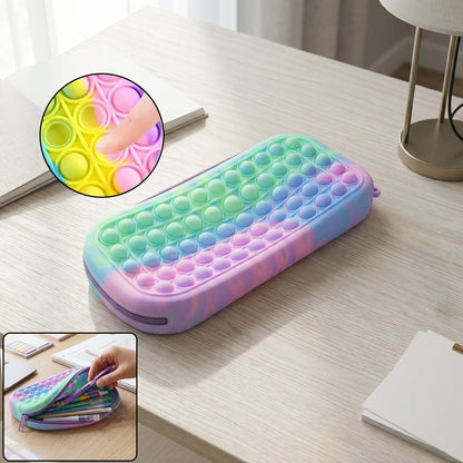 Pop It Silicone Pencil Pouch  Fun  Stress-relief Fidget Toy