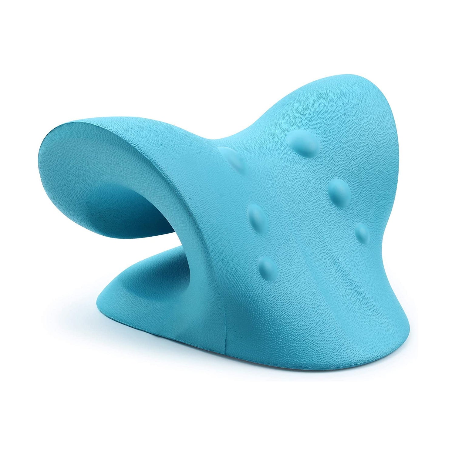 Wukusy neck and shoulder relaxer for pain relief and muscle relaxation, showing the ergonomic design and padded surface.