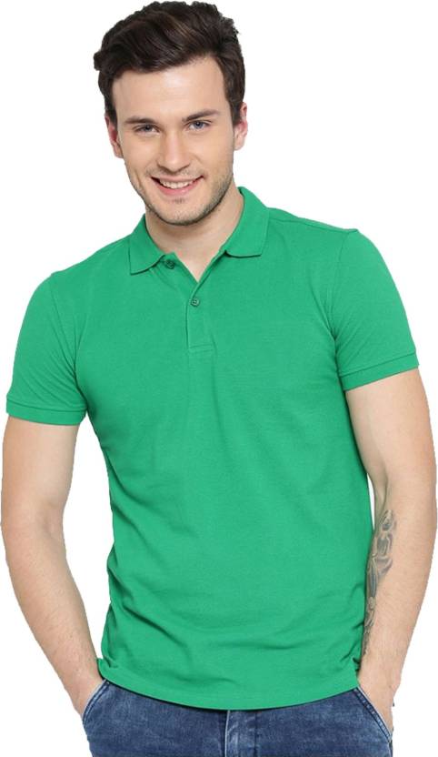 Pack of 4 men's solid cotton blend polo neck T-shirts in multicolor, from Drpshippr's men's collection.