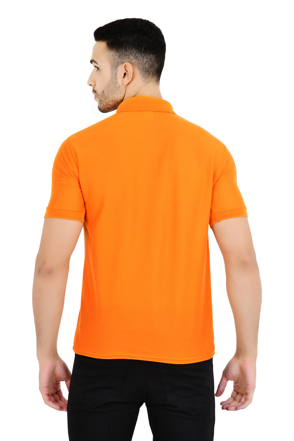 Pack of 4 men's solid polo neck T-shirts in multicolor from Drpshippr's men's collection, displayed in a set.
