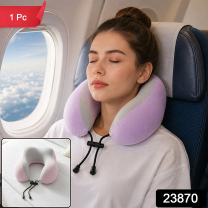 U Shaped Travel Neck Pillow With Ergonomic Support For Flights And Travel (1 Pc)