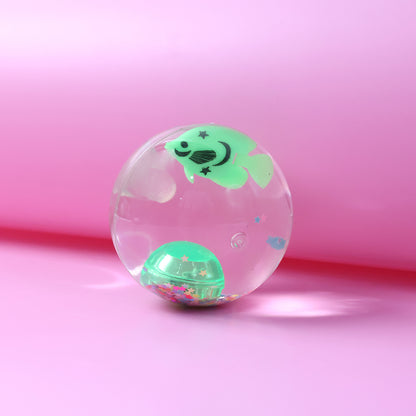 Light-up Bouncy Fish Ball  Impact-activated Led Flashing Sensory Toy (1 Pc)