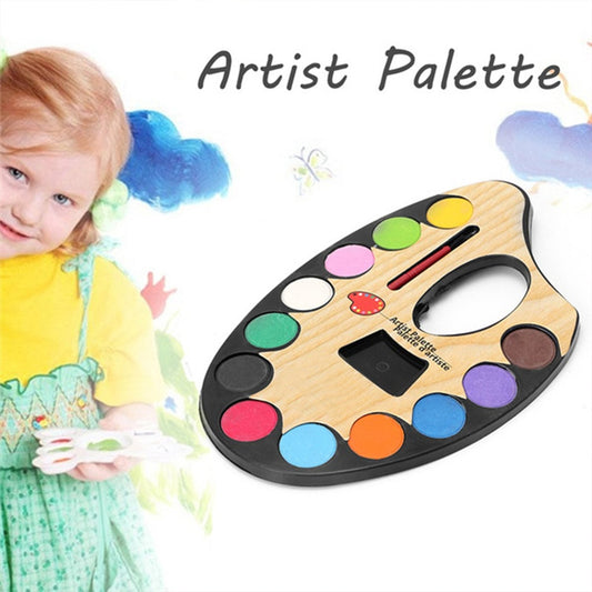 Wukusy 4653 non-toxic watercolor set for sketch and painting toys, includes vibrant watercolors and brushes for creative art projects.