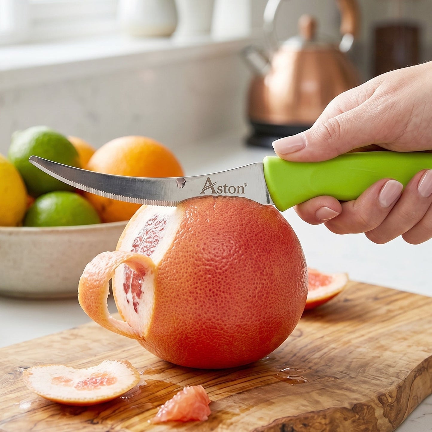Mix Design Ss Kitchen Knife 8 Inch Stainless Steel Curved Plastic Handle (1 Pc)