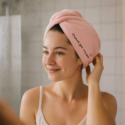 Ultra Soft Microfiber Hair Drying Towel Wrap With Button Lock (1 Pc)