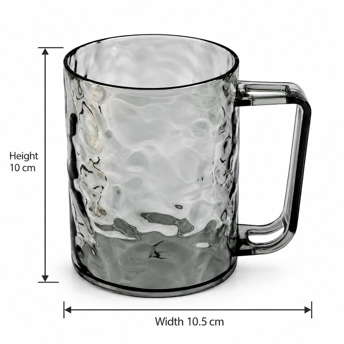 Textured Plastic Drinking Mug With Handle For Bathroom And Home Use (1 Pc)