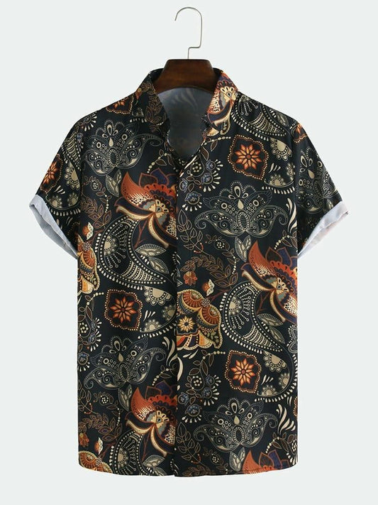 Poly cotton printed men's casual shirt with half sleeves from Drpshippr, regular fit, suitable for everyday wear.