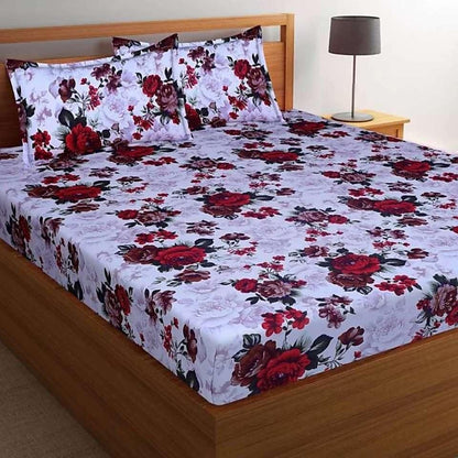 Polycotton 3D printed double bedsheets with vibrant patterns, made by Drpshippr, showcasing detailed fabric and colorful design.