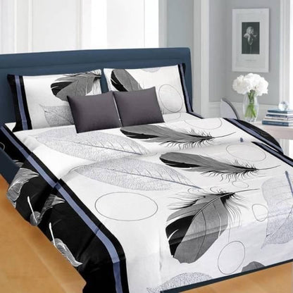 Polycotton printed double bedsheet with colorful floral pattern, soft fabric, and comfortable design by Drpshippr.