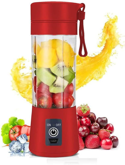 Portable Electric Rechargeable Juicer with 6 Blades for Fruits and Vegetables