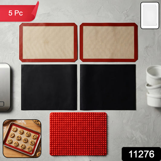 Multipurpose Non-stick Silicone Baking Mat Set (5 Pc)