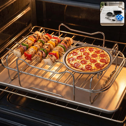 Complete Air Fryer Accessories Combo With Racks Pans Tongs And Skewers (1 Set)