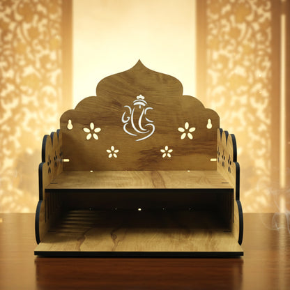 Wooden Temple Style Home Mandir Stand For Pooja