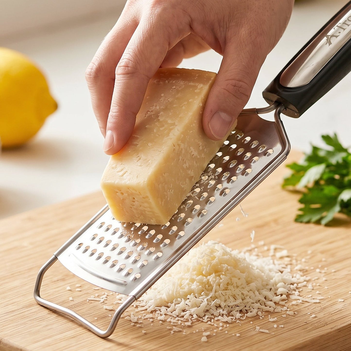 Ss Slim Cheese Grater With Plastic Handle For Vegetables And Lemon Zest (1 Pc)