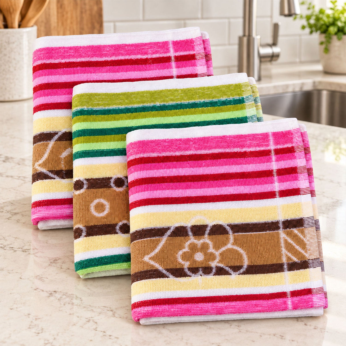 Glass Cleaning Duster Cloth Set For Kitchen And Window Cleaning (3 Pc 50x33 Cm)