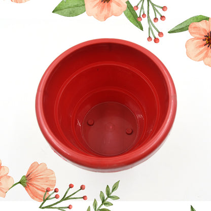 Plastic heavy-duty plant container pot by Wukusy, 13cm indoor and outdoor garden pot for balcony or home decor.