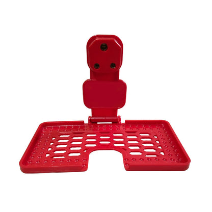 Red Wukusy multipurpose wall holder stand for mobile charging, fits in socket and hangs phone securely.