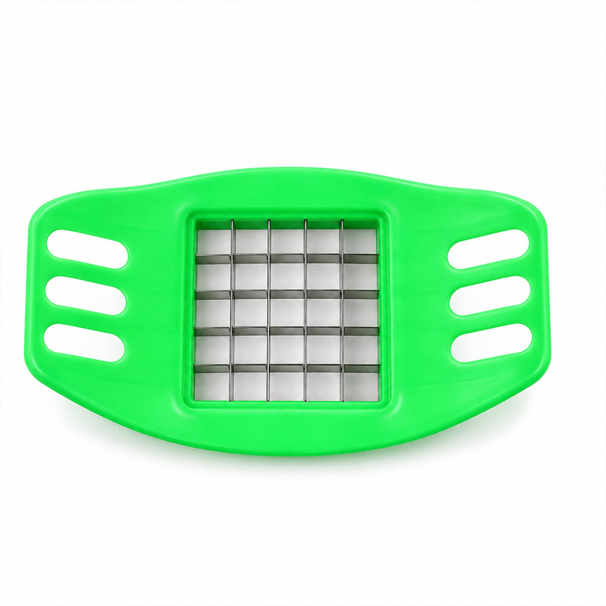 Wukusy French fry potato grid cutter with stainless steel blades, 17x10cm for evenly sliced fries.