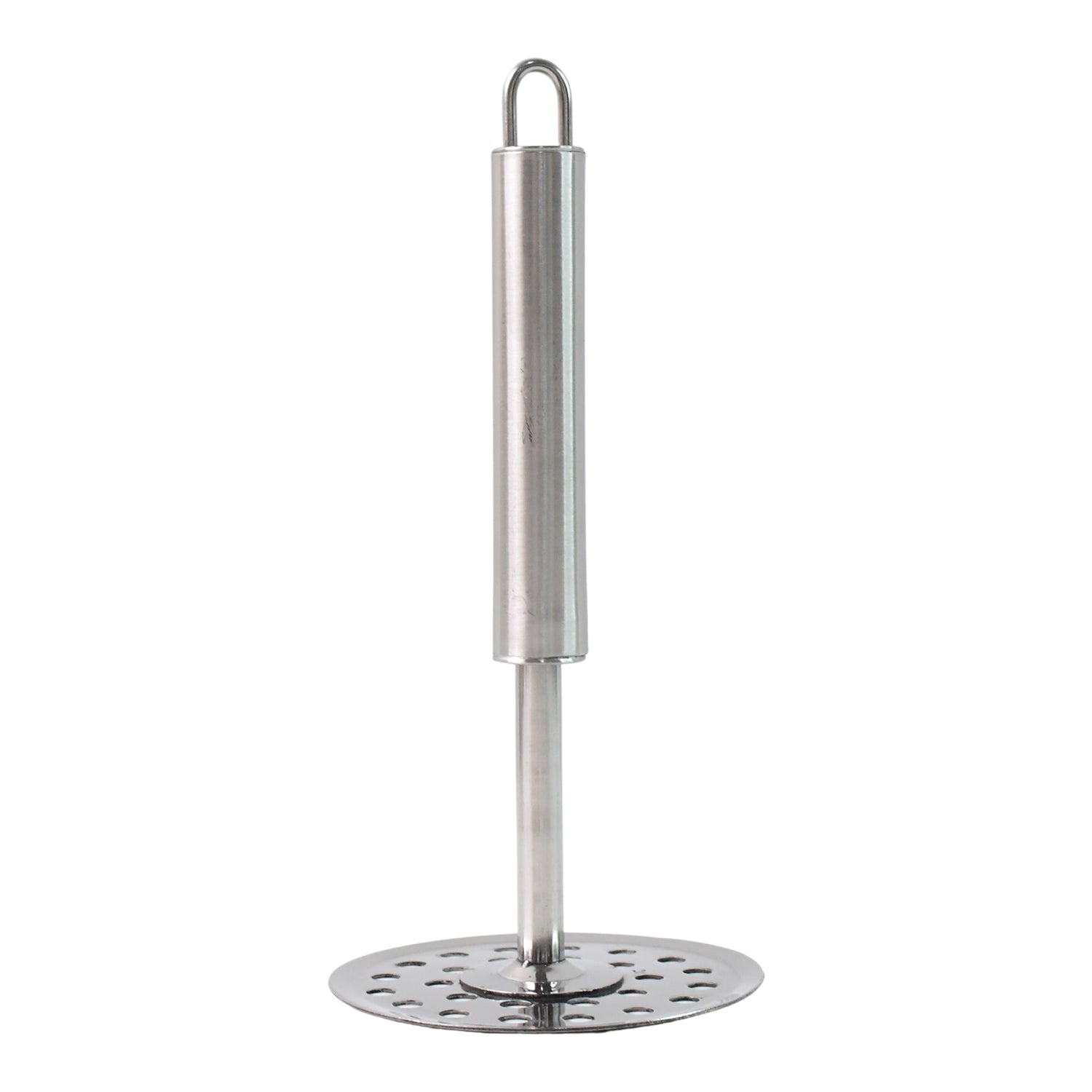 Wukusy Supermom heavy duty stainless steel potato masher with ergonomic handle for efficient mashing of potatoes and vegetables.