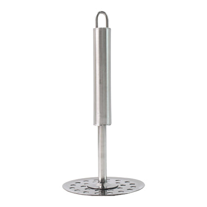 Wukusy Supermom heavy duty stainless steel potato masher with ergonomic handle for efficient mashing of potatoes and vegetables.