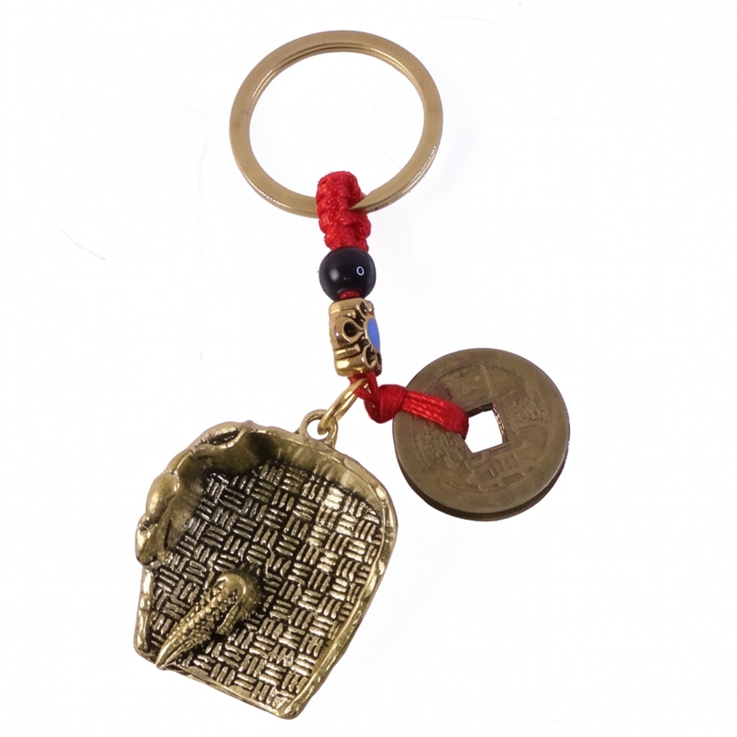 Copper Plated Dustpan Pendant Keychain Feng Shui Lucky Coin Bag Charm (1 Pc)