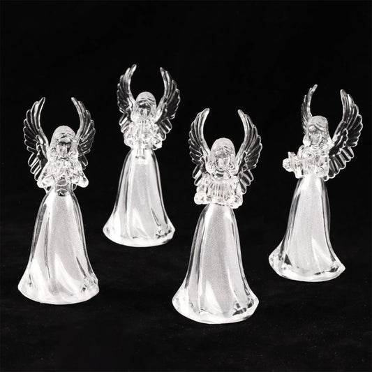 Decorative Led Light-up Angel Figurines (12 Pc)