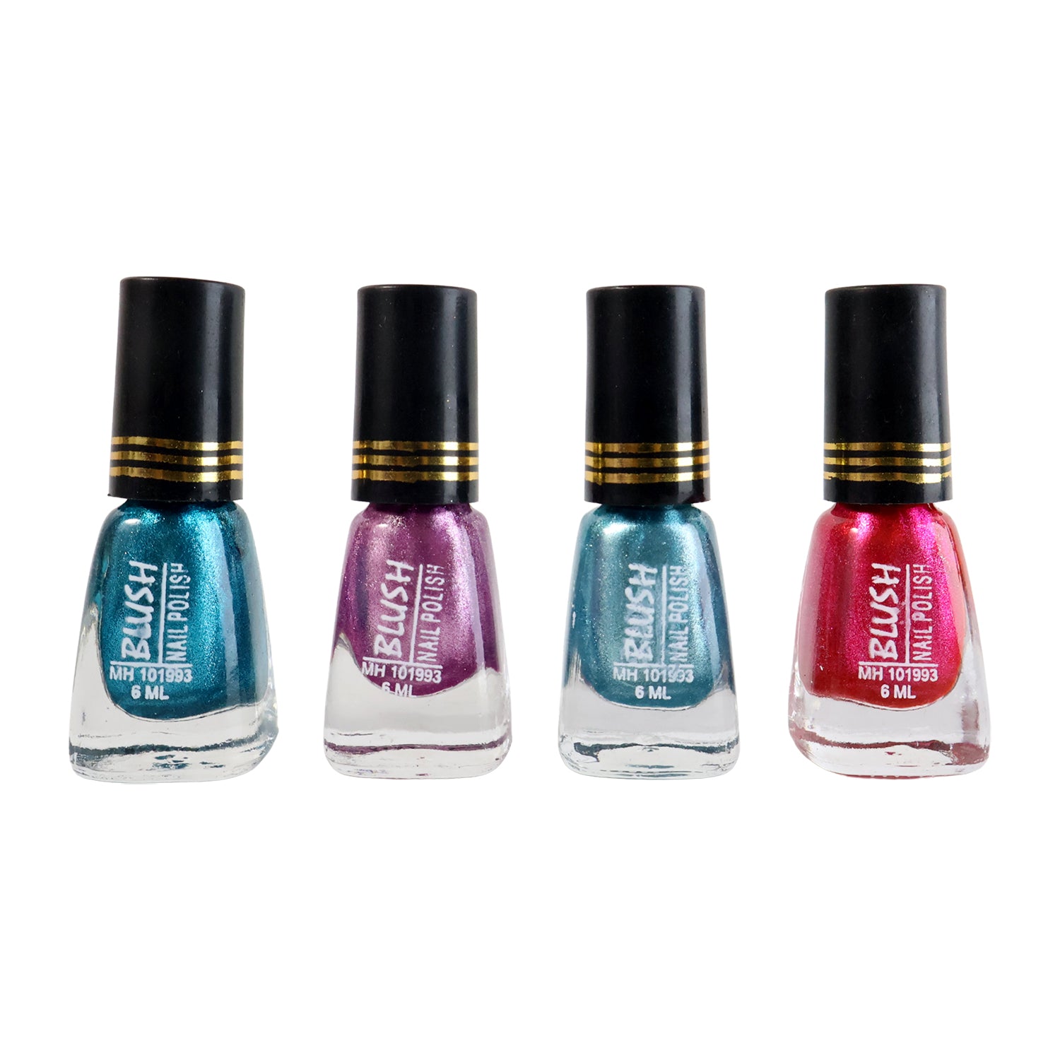 Wukusy blush metallic mini nail polish in mixed colors, 6ml bottle, shiny and smooth finish, close-up of the nail polish bottle.