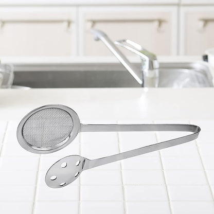 Wukusy Apex stainless steel skimmer serving tong with ergonomic handle for kitchen use, ideal for serving and straining food.