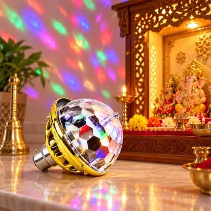 Rotating Multicolour Led Disco Party Bulb With B22 Base For Home (1 Pc)