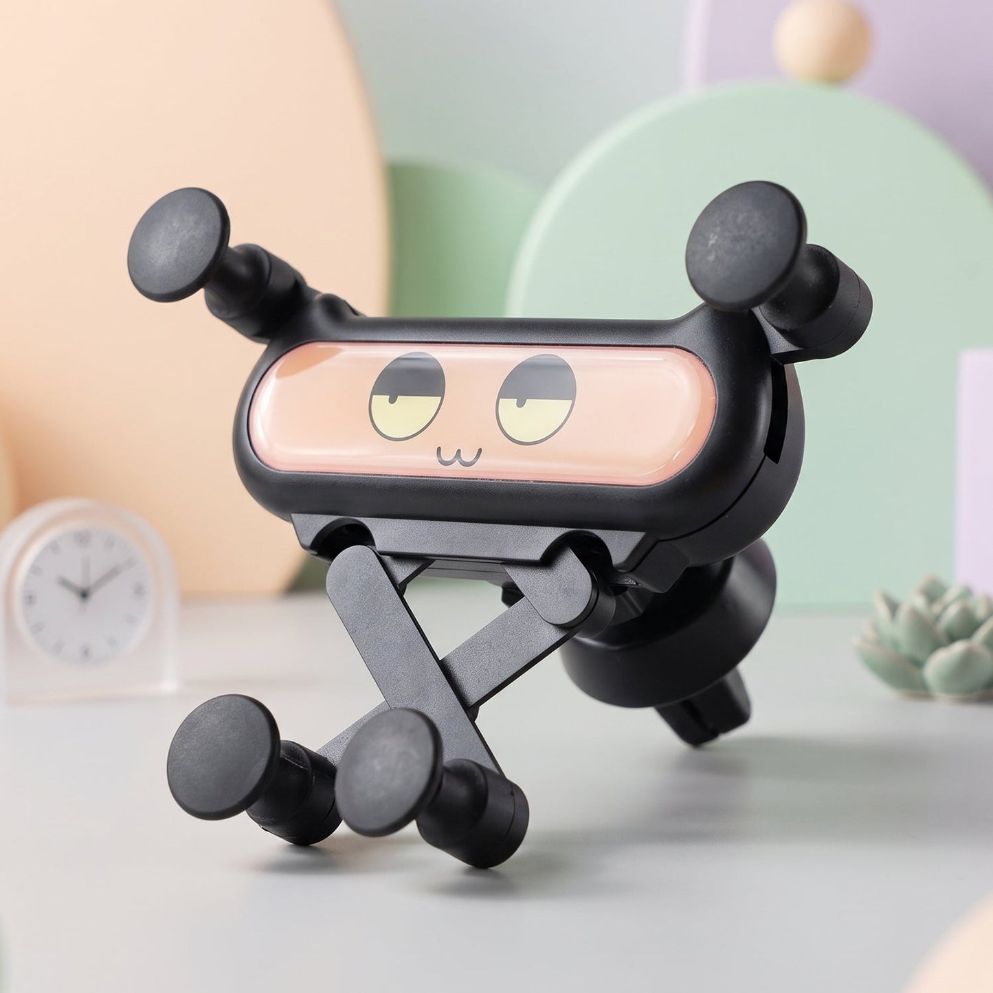 Cute Car Mobile Phone Holder With Air Vent Mount And Secure Grip Design (1 Pc)
