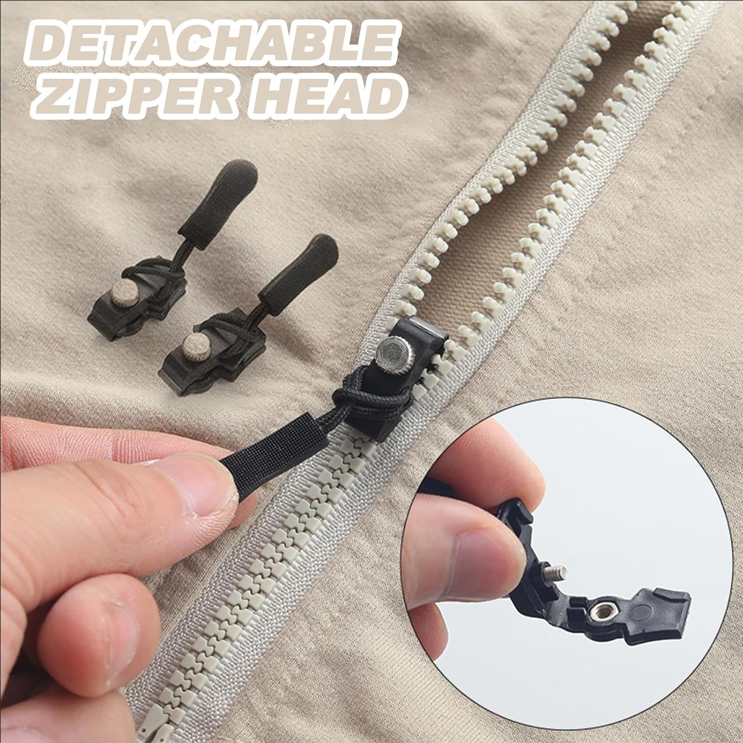 Portable Universal Detachable Zipper Slider (10 Pc  Big)
