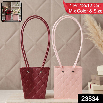 Stylish Foldable Flower Packaging Bag With Handle For Bouquet And Gifting (1 Pc)