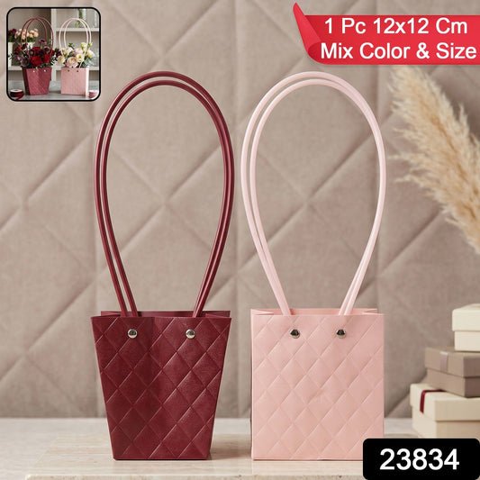 Stylish Foldable Flower Packaging Bag With Handle For Bouquet And Gifting (1 Pc)