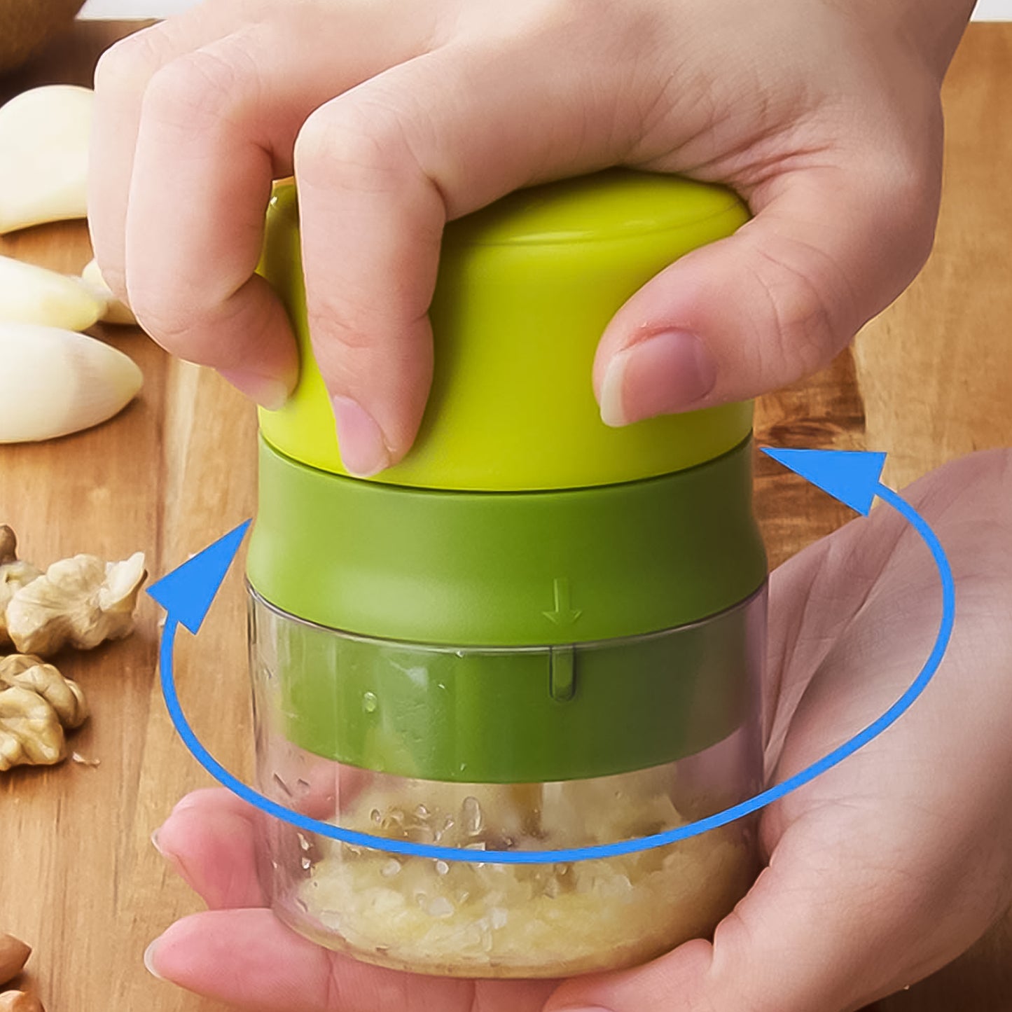 Wukusy dry fruit cutter and slicer for vegetables and fruits, showing a compact kitchen tool with sliced fruit in the image.