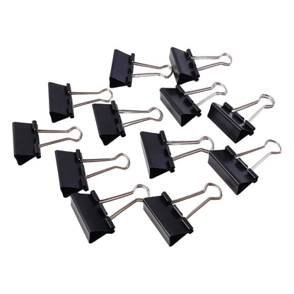 Medium Size Heavy-duty Black Binder Clips Set (32 Mm 12 Pc)