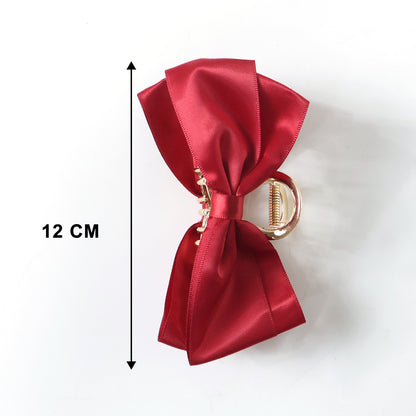 Elegant Satin Bow Hair Claw Clip For Women (1 Pc)