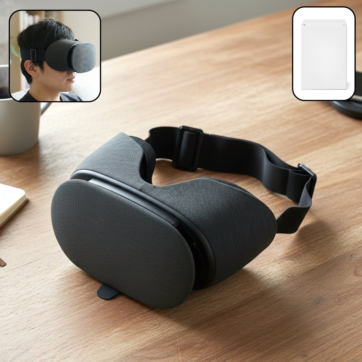 Wukusy VR headset comfort eye mask cover attached to virtual reality glasses, soft and breathable for enhanced VR experience.