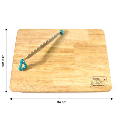 Wukusy Supermom wooden craft cutting and chopping board, natural finish, rectangular shape, suitable for kitchen prep and crafting.