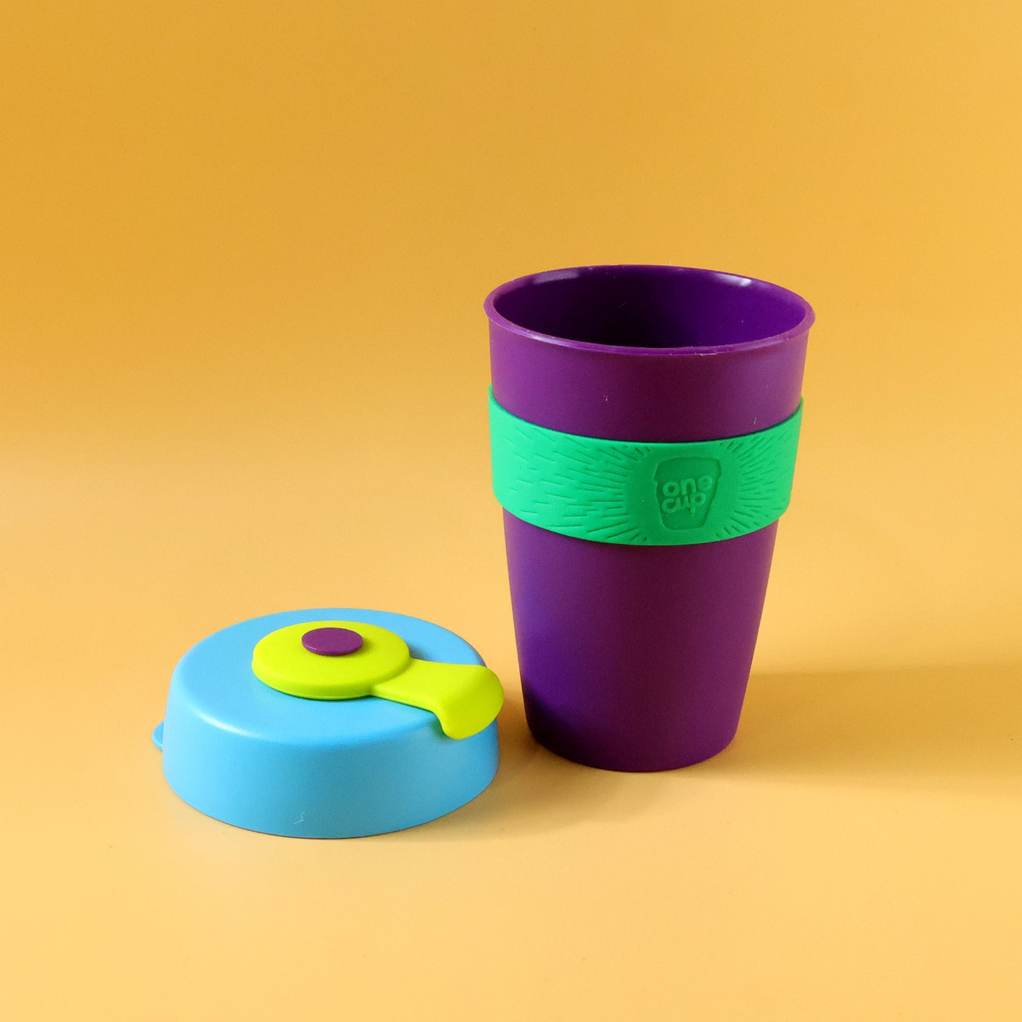 Reusable Colorful Travel Mug With Secure Silicone Lid (1 Pc 400 Ml)