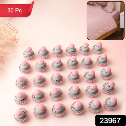 Soft Duvet Fastener Buttons Fabric Covered Bedding Locking Clips Set (30 Pc Set)