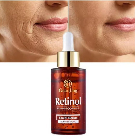 Drpshippr Retinol and Nicotinamide Face Serum 40ml bottle, skincare product for brightening and anti-aging in a sleek packaging.