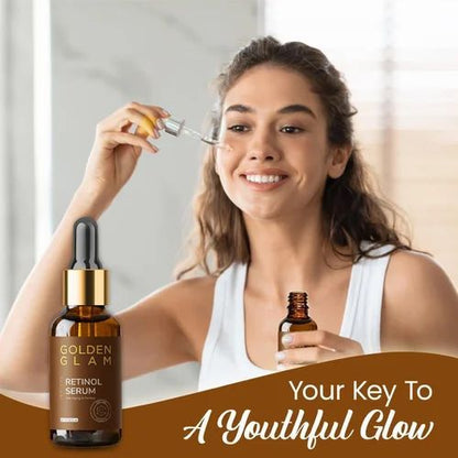 Drpshippr Retinol Anti-Ageing Face Serum in 30ml bottle, visibly minimizes spots and brightens skin tone with glycolic formula.