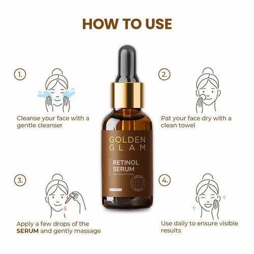 Drpshippr Retinol Anti-Ageing Face Brightening Serum in 30ml bottle, minimizes spots and reveals an even, bright skin tone.