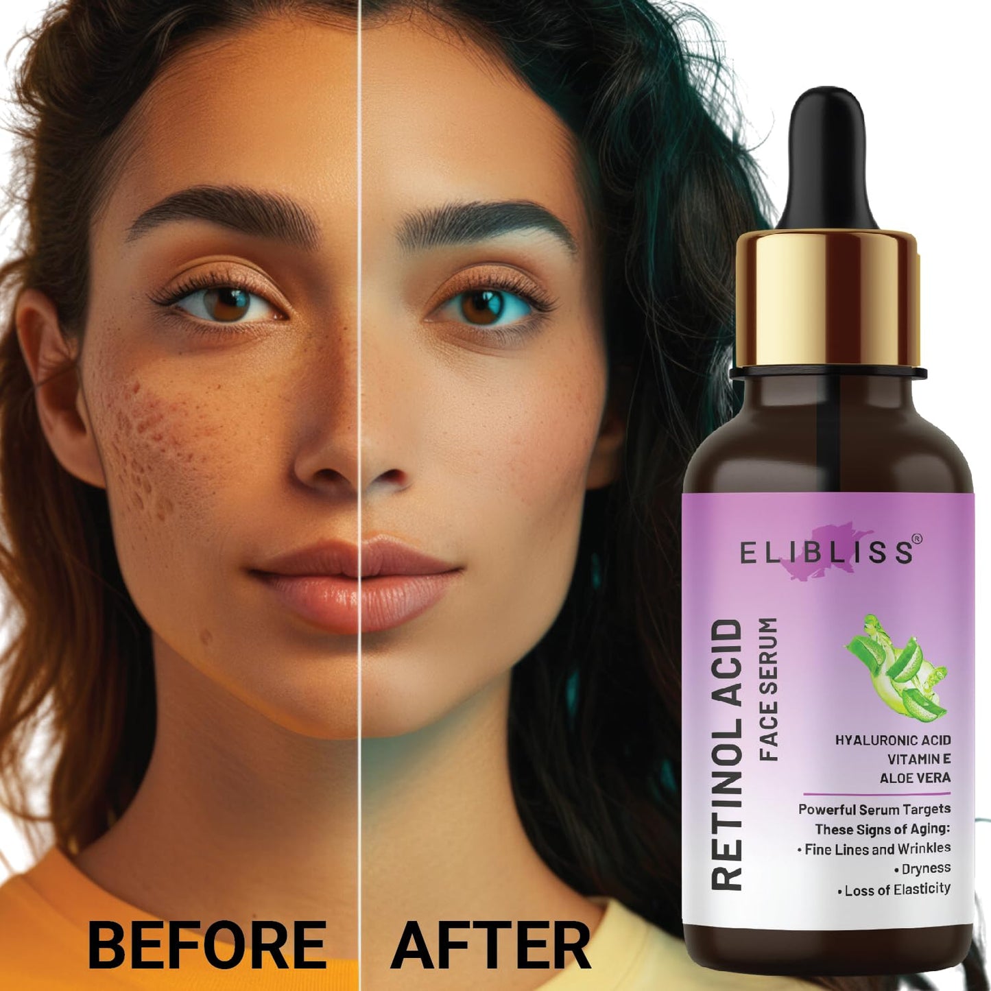 Retinol Face Serum, Anti-Aging Cream, Reduces Fine Lines and Wrinkles, No Purging, For Younger-looking Skin Pack of 2