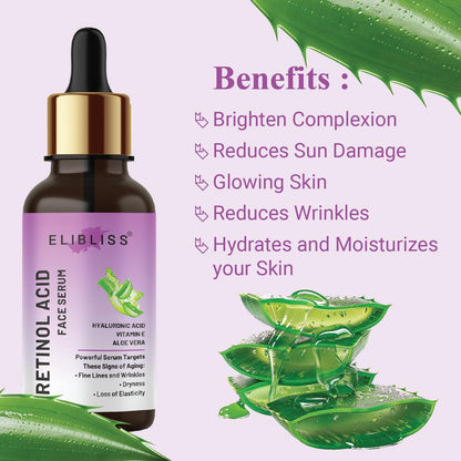Retinol Face Serum, Anti-Aging Cream, Reduces Fine Lines and Wrinkles, No Purging, For Younger-looking Skin Pack of 2
