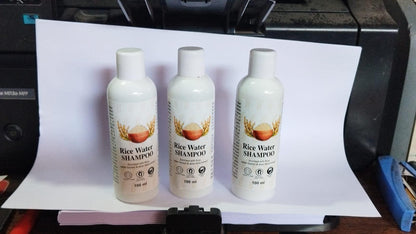 Drpshippr Rice Water Hair Shampoo, paraben and sulphate-free, in a pack of two, showing the shampoo bottles with rice water formula.